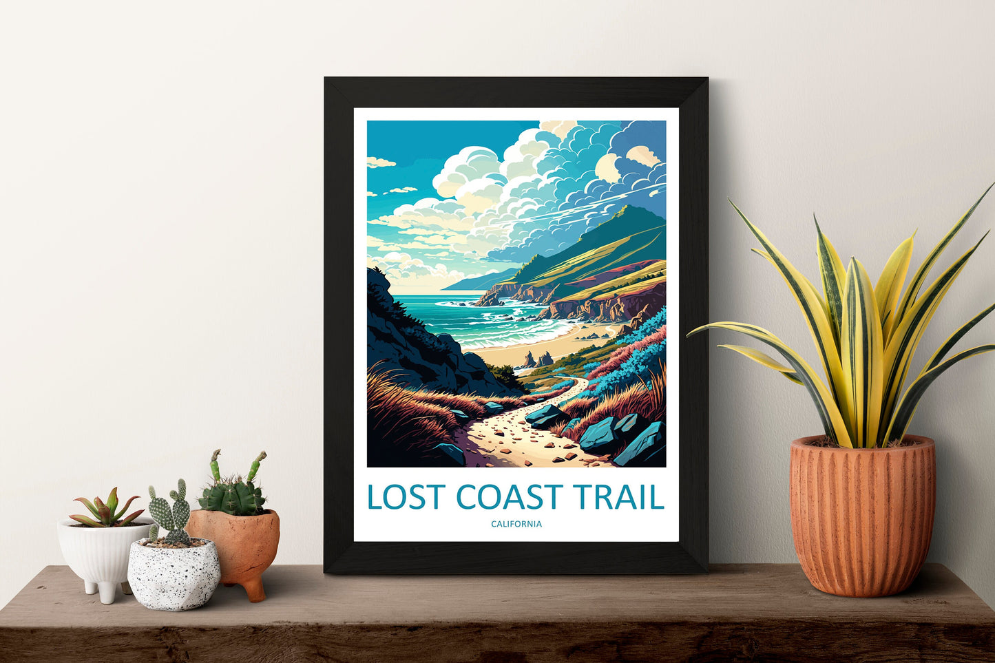 Lost Coast Trail Travel Print Wall Art Lost Coast Wall Hanging Home Décor Lost Coast Gift Art Lovers California Art Poster Long Beach Cali