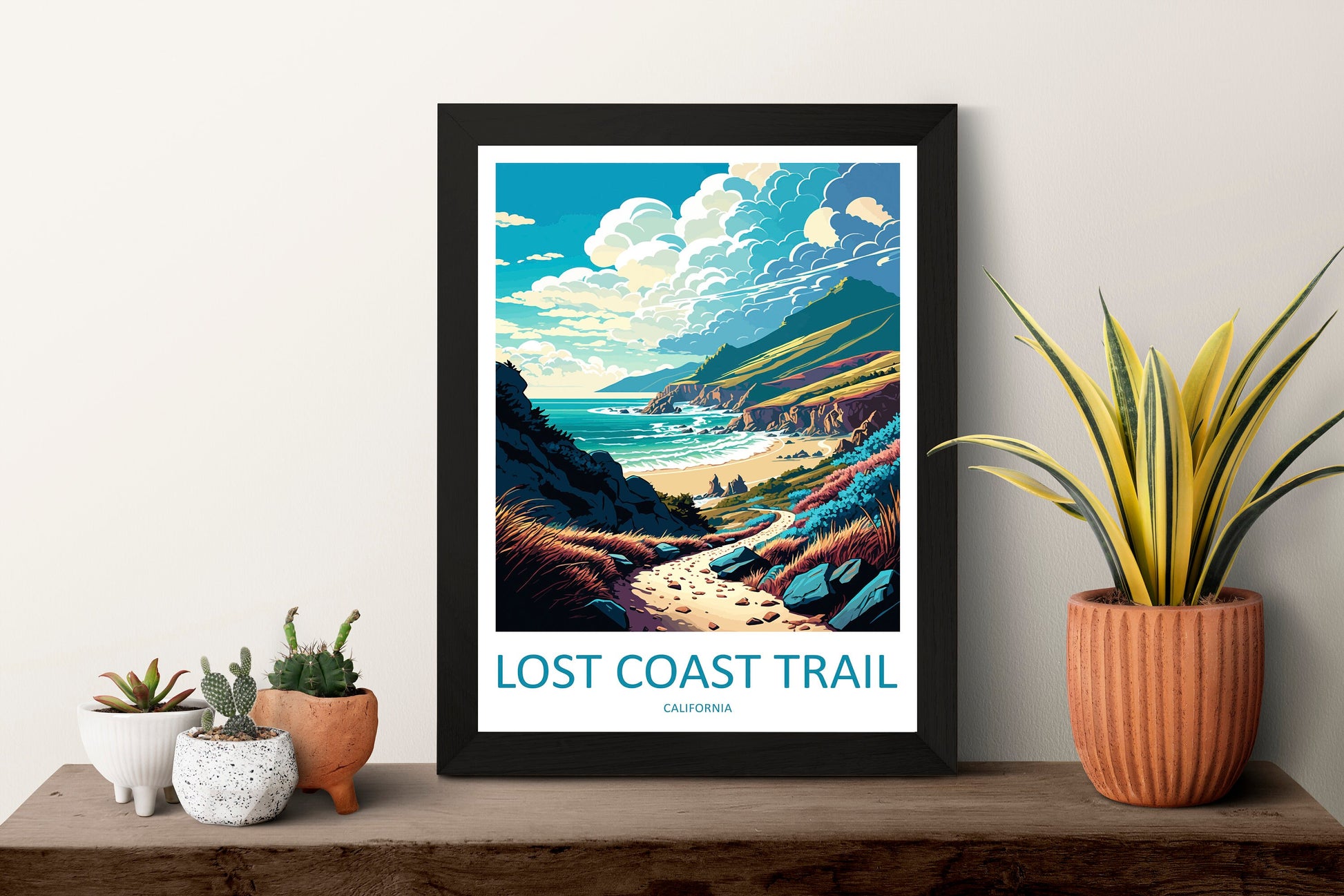 Lost Coast Trail Travel Print Wall Art Lost Coast Wall Hanging Home Décor Lost Coast Gift Art Lovers California Art Poster Long Beach Cali