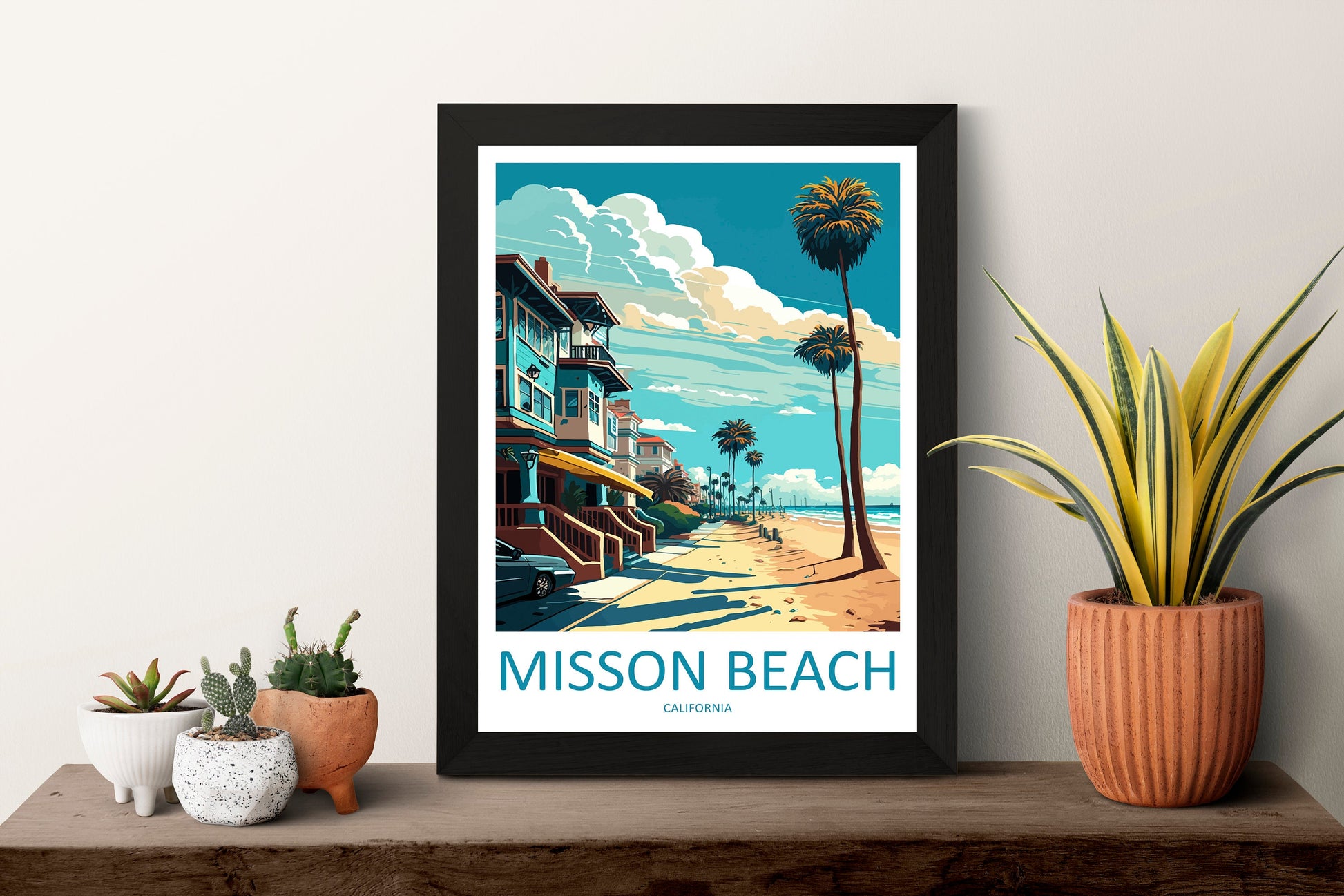 Mission Beach Travel Print Wall Art Mission Beach Wall Hanging Home Décor Mission Beach Gift Art Lovers California Art Poster Mission Beach