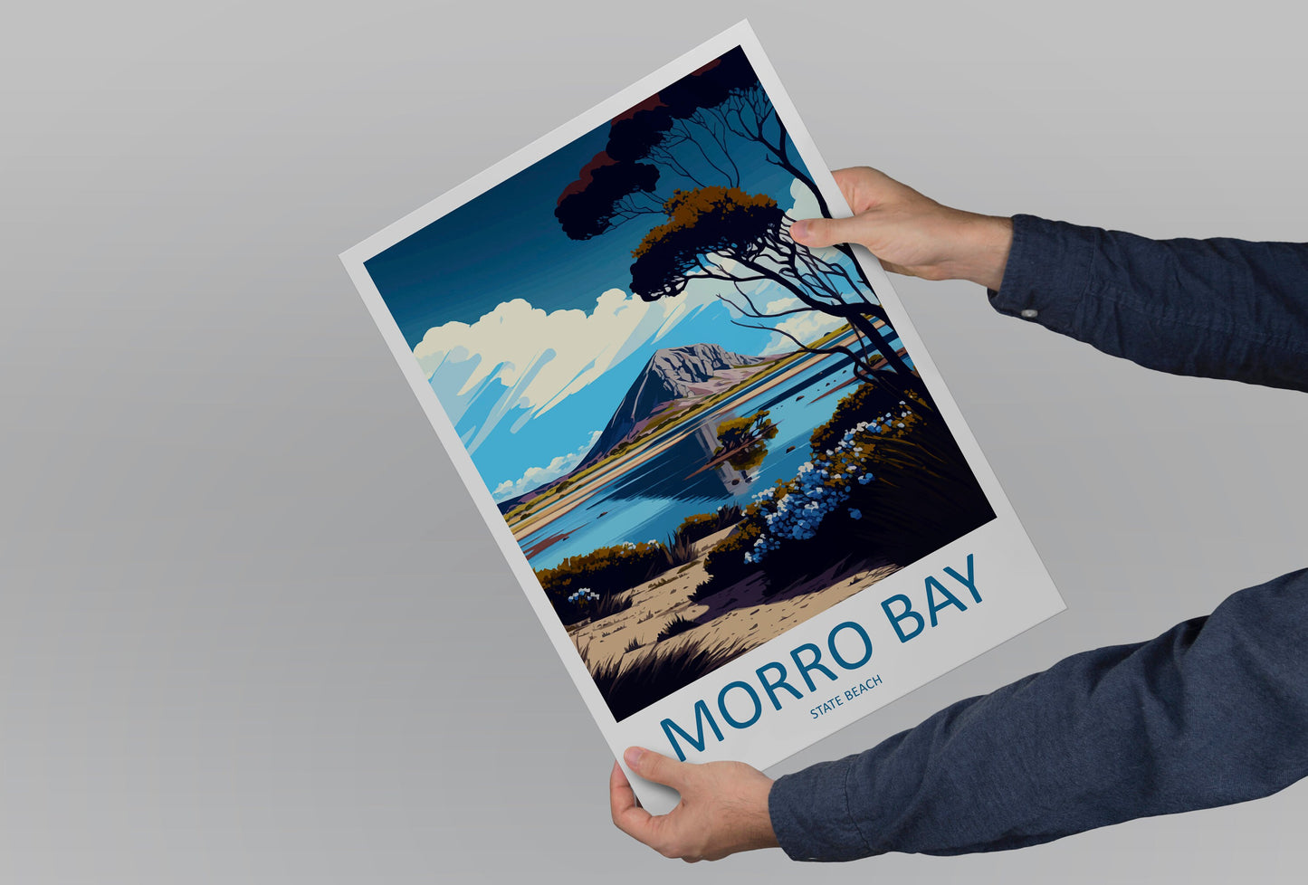 Morro Bay State Beach Travel Print Wall Art Morro Bay Wall Hanging Home Décor Morro Bay Gift Art Lovers California Art Poster Morro Bay
