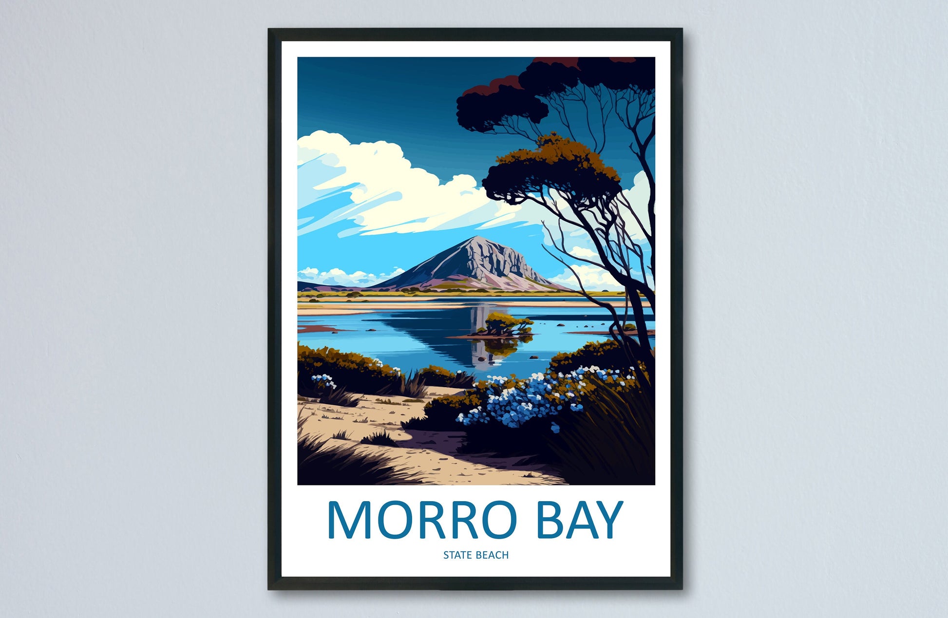 Morro Bay State Beach Travel Print Wall Art Morro Bay Wall Hanging Home Décor Morro Bay Gift Art Lovers California Art Poster Morro Bay
