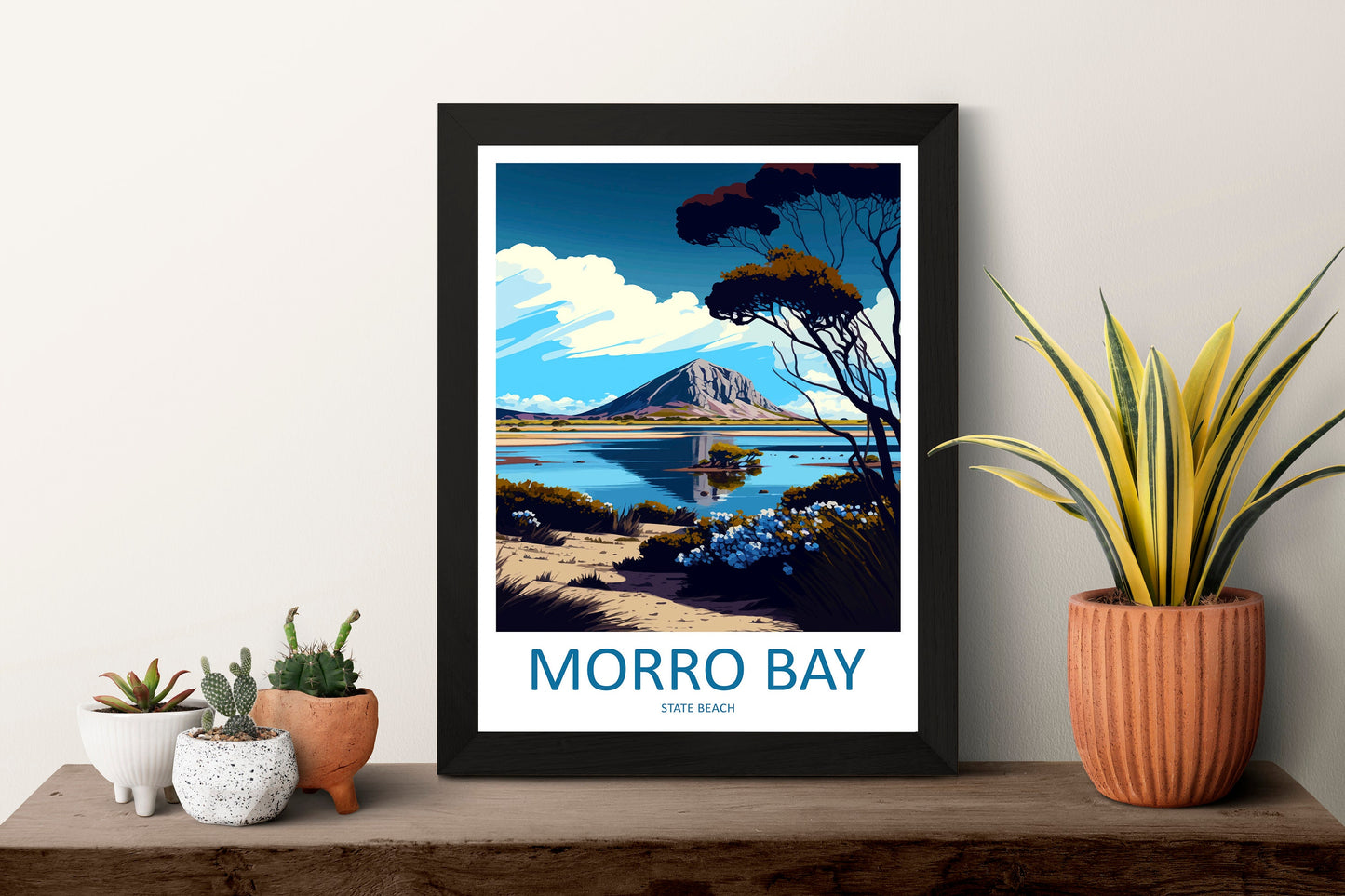Morro Bay State Beach Travel Print Wall Art Morro Bay Wall Hanging Home Décor Morro Bay Gift Art Lovers California Art Poster Morro Bay