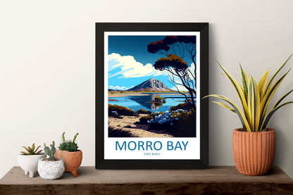 Morro Bay State Beach Travel Print Wall Art Morro Bay Wall Hanging Home Décor Morro Bay Gift Art Lovers California Art Poster Morro Bay