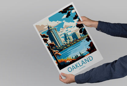 Oakland Travel Print Wall Art Oakland Wall Hanging Home Décor Oakland Gift Art Lovers California Art Poster Oakland Art