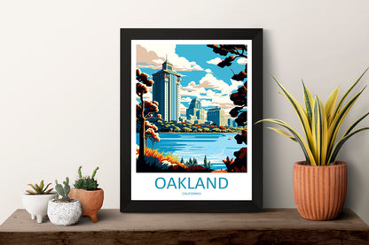 Oakland Travel Print Wall Art Oakland Wall Hanging Home Décor Oakland Gift Art Lovers California Art Poster Oakland Art