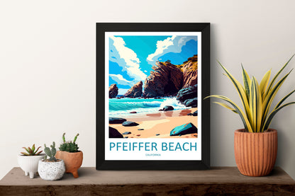 Pfeiffer Beach Travel Print Wall Art Pfeiffer Beach Wall Hanging Home Décor Pfeiffer Beach Gift Art Lovers California Art Poster PfeifferArt