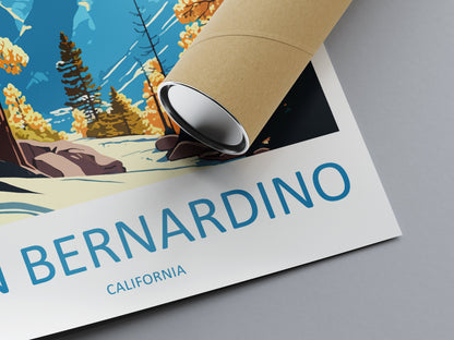 San Bernardino Travel Print Wall Art San Bernardino Wall Hanging Home Décor San Bernardino Gift Art Lovers California Art Poster