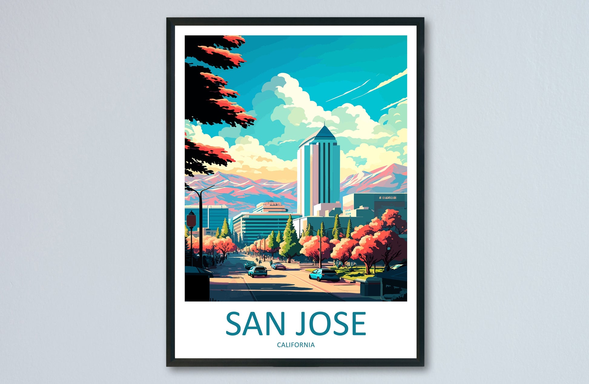 San Jose Travel Print Wall Art San Jose Wall Hanging Home Décor San Jose Gift Art Lovers California Art Poster San Jose Wall Poster Travel