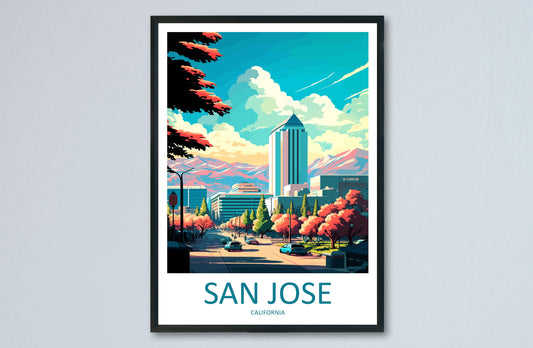 San Jose Travel Print Wall Art San Jose Wall Hanging Home Décor San Jose Gift Art Lovers California Art Poster San Jose Wall Poster Travel