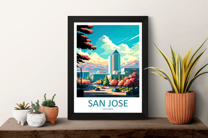 San Jose Travel Print Wall Art San Jose Wall Hanging Home Décor San Jose Gift Art Lovers California Art Poster San Jose Wall Poster Travel