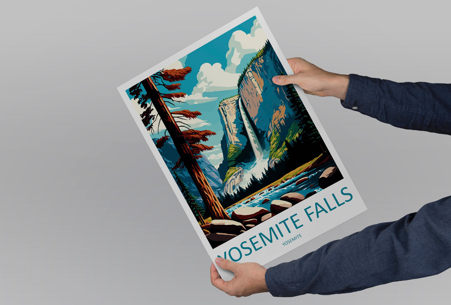 Yosemite Falls Travel Print Wall Art Yosemite Falls Wall Hanging Home Décor Yosemite Falls Gift Art Lovers California Art Poster Yosemite