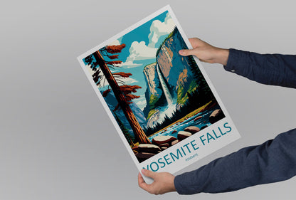 Yosemite Falls Travel Print Wall Art Yosemite Falls Wall Hanging Home Décor Yosemite Falls Gift Art Lovers California Art Poster Yosemite