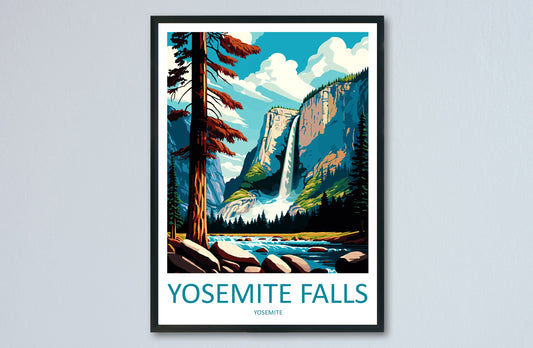 Yosemite Falls Travel Print Wall Art Yosemite Falls Wall Hanging Home Décor Yosemite Falls Gift Art Lovers California Art Poster Yosemite