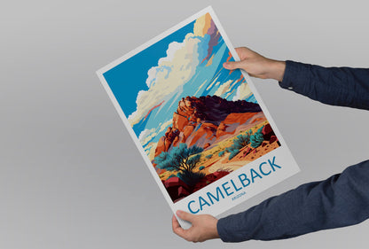 Camelback Mountain Travel Print Wall Art Camelback Wall Hanging Home Décor Camelback Gift Art Lovers Arizona Art Lover Gift Arizona Print