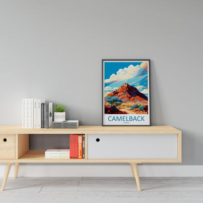 Camelback Mountain Travel Print Wall Art Camelback Wall Hanging Home Décor Camelback Gift Art Lovers Arizona Art Lover Gift Arizona Print