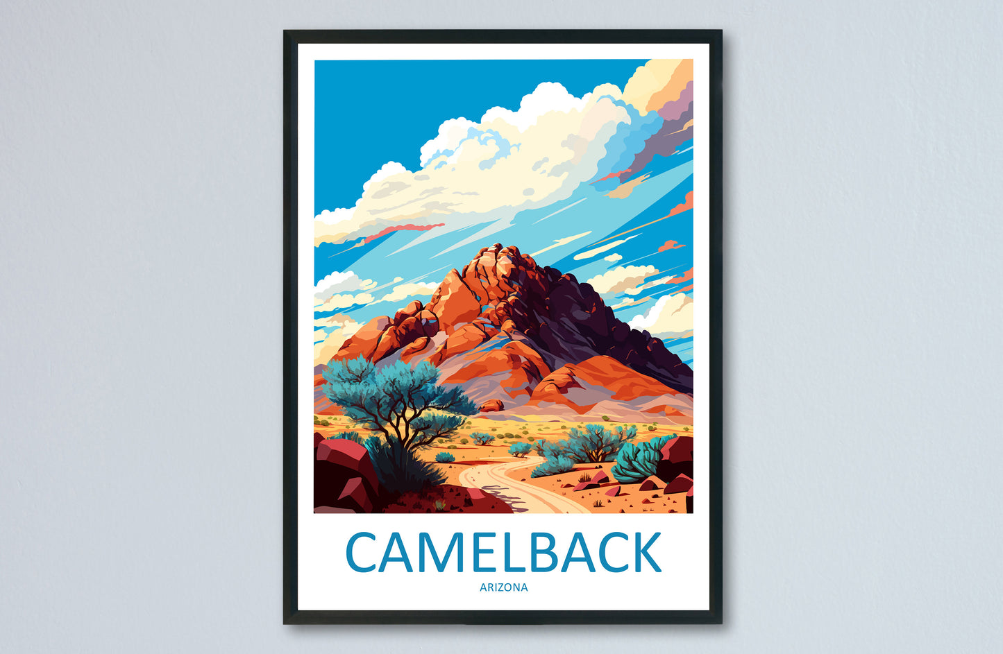 Camelback Mountain Travel Print Wall Art Camelback Wall Hanging Home Décor Camelback Gift Art Lovers Arizona Art Lover Gift Arizona Print