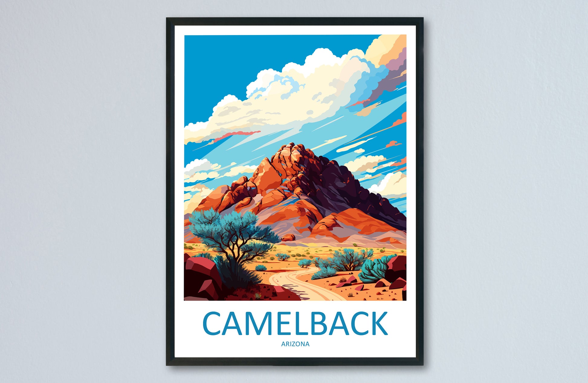 Camelback Mountain Travel Print Wall Art Camelback Wall Hanging Home Décor Camelback Gift Art Lovers Arizona Art Lover Gift Arizona Print
