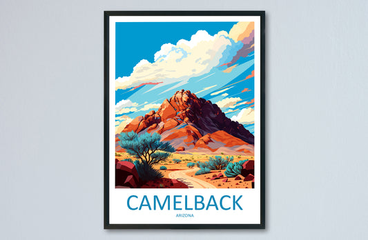 Camelback Mountain Travel Print Wall Art Camelback Wall Hanging Home Décor Camelback Gift Art Lovers Arizona Art Lover Gift Arizona Print