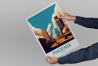 Phoenix Travel Print Wall Art Phoenix Wall Hanging Home Décor Phoenix Gift Art Lovers Arizona Art Lover Gift Arizona Print Decor