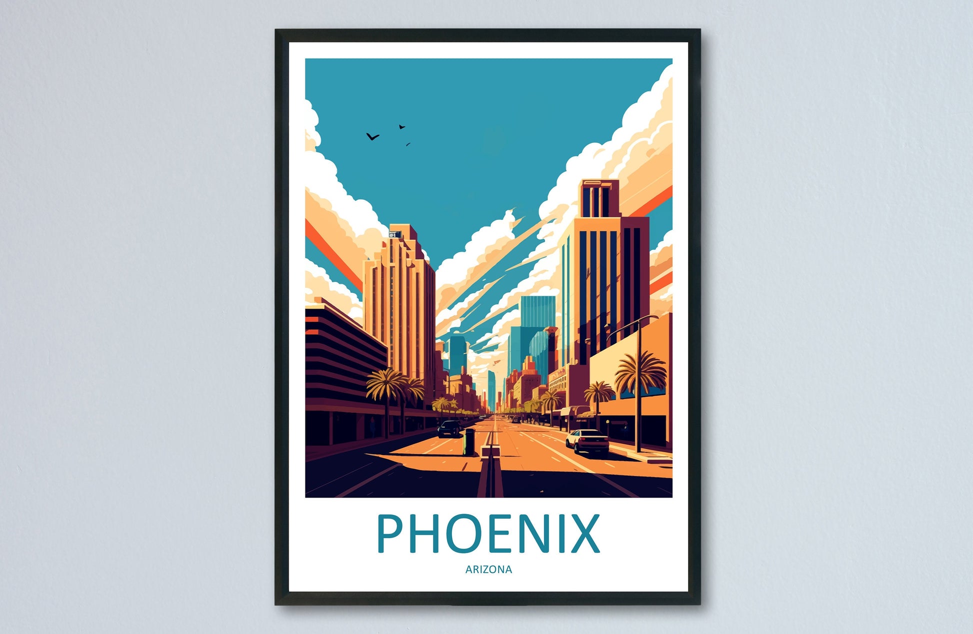 Phoenix Travel Print Wall Art Phoenix Wall Hanging Home Décor Phoenix Gift Art Lovers Arizona Art Lover Gift Arizona Print Decor
