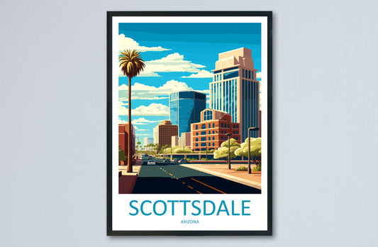 Scottsdale Travel Print Wall Art Scottsdale Wall Hanging Home Décor Scottsdale Gift Art Lovers Arizona Art Lover Gift Arizona Print Decor