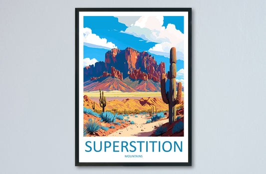 Superstition Mountains Travel Print Wall Art Superstition Mountains Wall Hanging Home Décor Superstition Mountains Gift Art Lovers Arizona