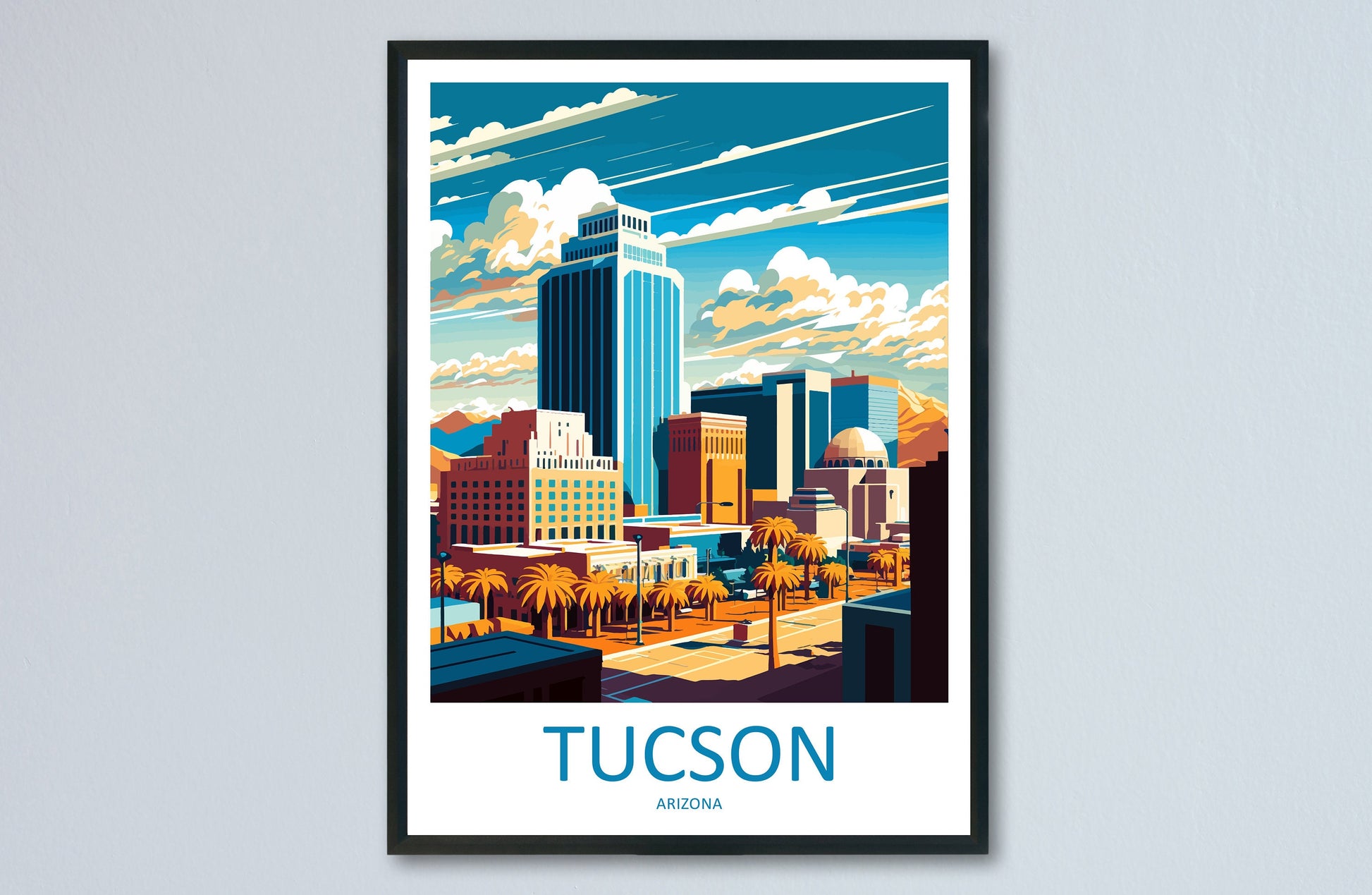 Tucson Travel Print Wall Art Tucson Wall Hanging Home Décor Tucson Gift Art Lovers Arizona Art Lover Gift Arizona Print Decor