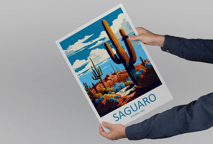 Saguaro National Park Travel Print Wall Art Saguaro National Park Wall Hanging Home Décor Saguaro National Park Gift Art Lovers Arizona Art