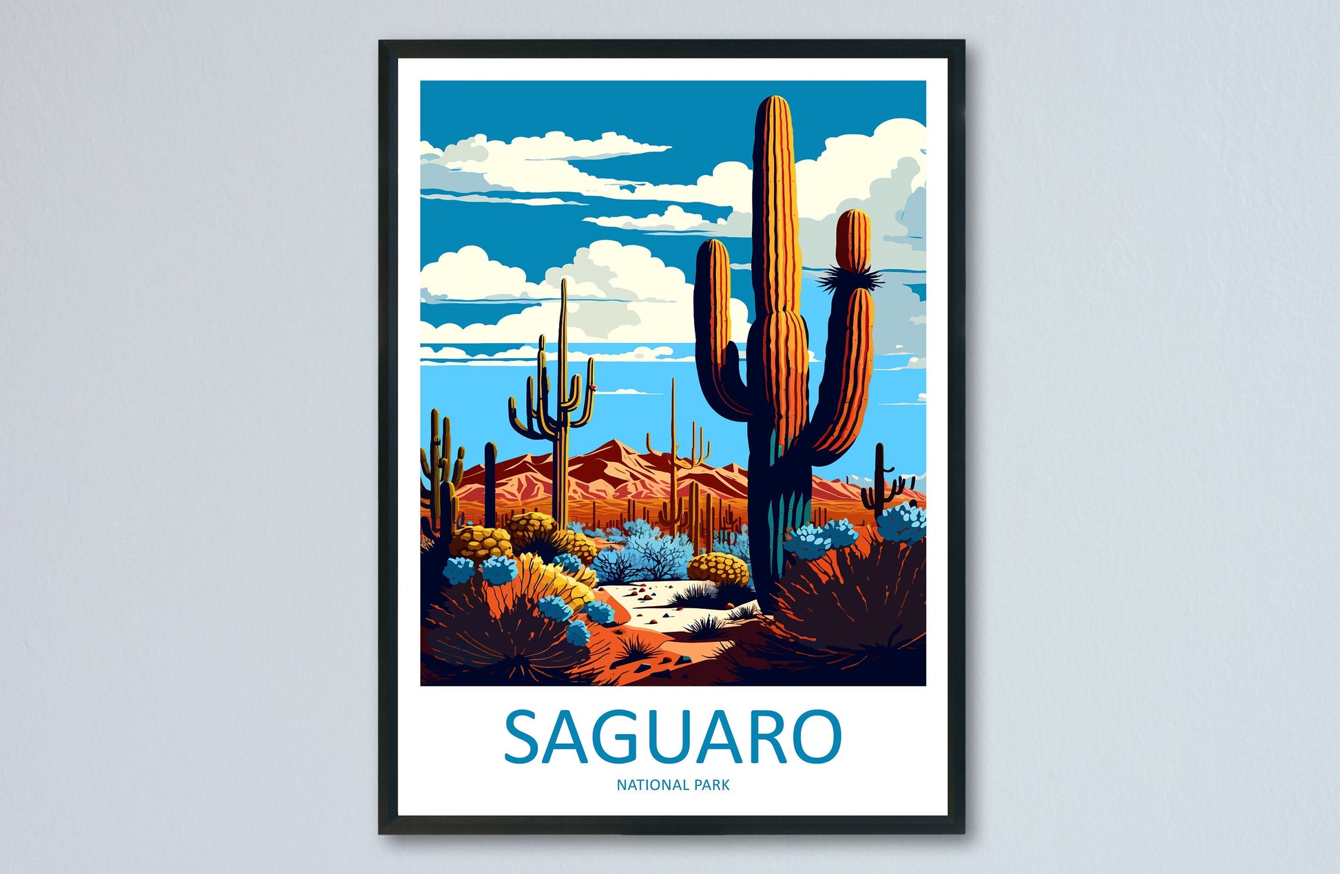 Saguaro National Park Travel Print Wall Art Saguaro National Park Wall Hanging Home Décor Saguaro National Park Gift Art Lovers Arizona Art