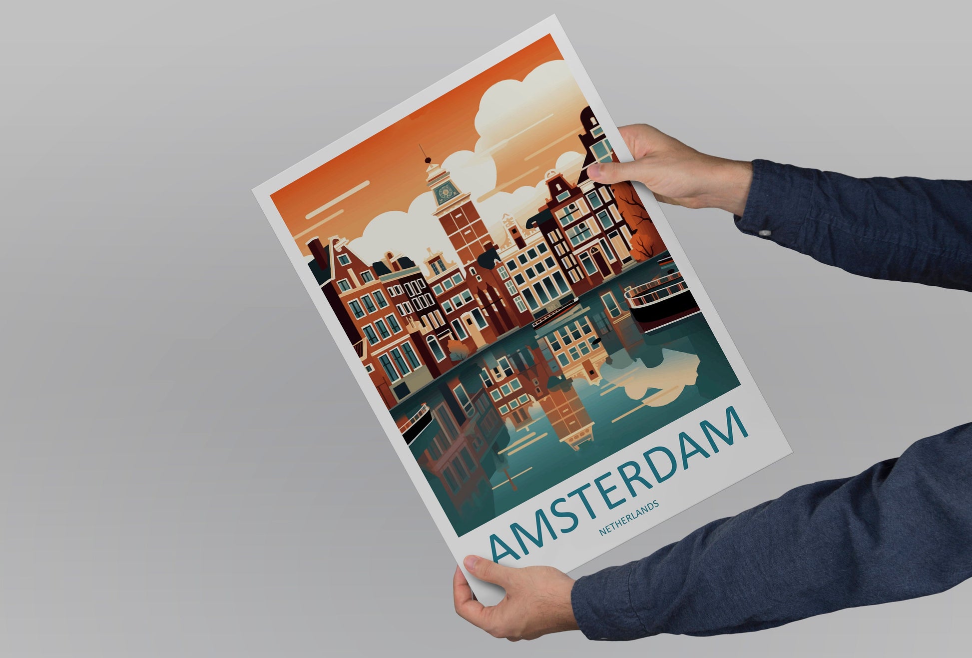 Amsterdam Travel Print Wall Art Amsterdam Wall Hanging Home Décor Amsterdam Gift Art Lovers Netherlands Art Lover Gift Amsterdam Decor