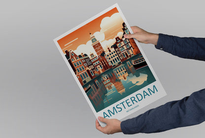 Amsterdam Travel Print Wall Art Amsterdam Wall Hanging Home Décor Amsterdam Gift Art Lovers Netherlands Art Lover Gift Amsterdam Decor