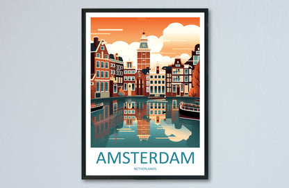 Amsterdam Travel Print Wall Art Amsterdam Wall Hanging Home Décor Amsterdam Gift Art Lovers Netherlands Art Lover Gift Amsterdam Decor
