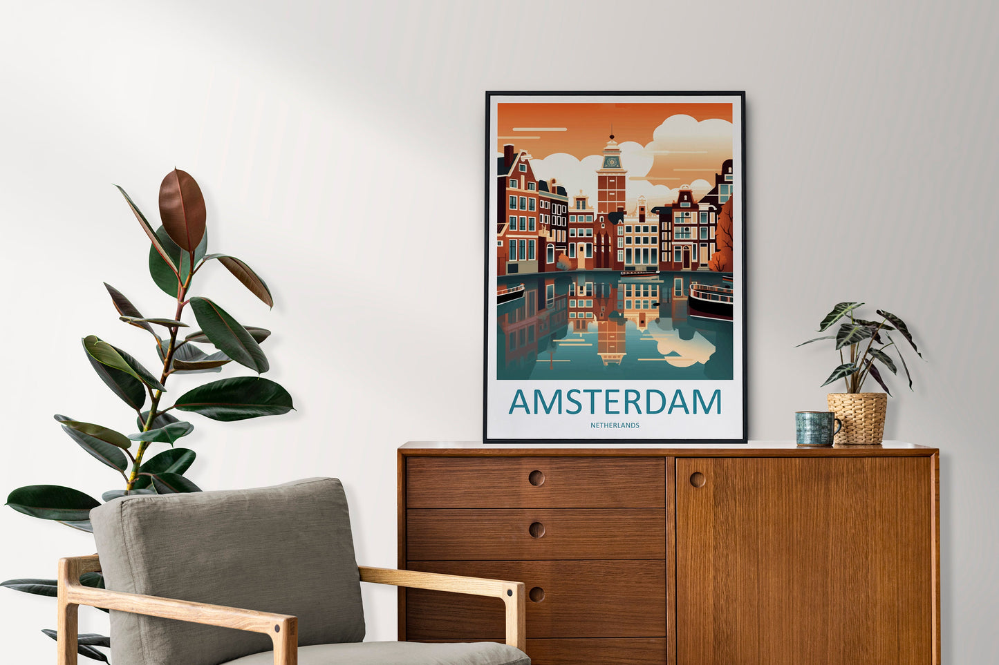 Amsterdam Travel Print Wall Art Amsterdam Wall Hanging Home Décor Amsterdam Gift Art Lovers Netherlands Art Lover Gift Amsterdam Decor