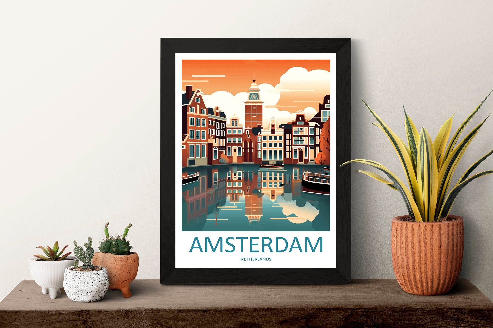 Amsterdam Travel Print Wall Art Amsterdam Wall Hanging Home Décor Amsterdam Gift Art Lovers Netherlands Art Lover Gift Amsterdam Decor