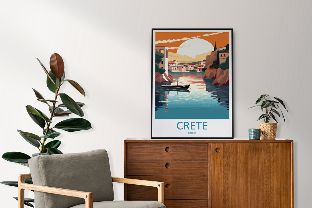 Crete Travel Print Wall Art Crete Greece Wall Hanging Home Decoration Crete Gift Art Lovers Wall Art Print Crete Wall Décor Greece Poster