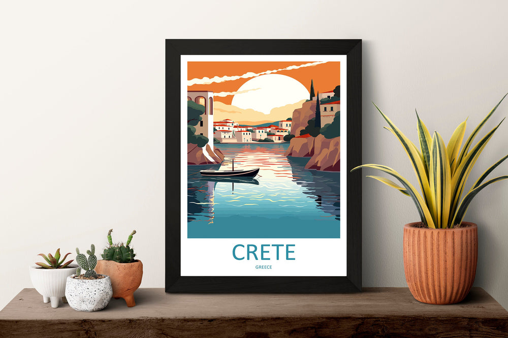 Crete Travel Print Wall Art Crete Greece Wall Hanging Home Decoration Crete Gift Art Lovers Wall Art Print Crete Wall Décor Greece Poster