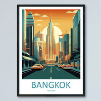 Bangkok Travel Print Wall Art Bangkok Wall Hanging Home Decor Bangkok Gift Art Lovers Wall Art Thailand Travel Print Gift Thai Travel Art