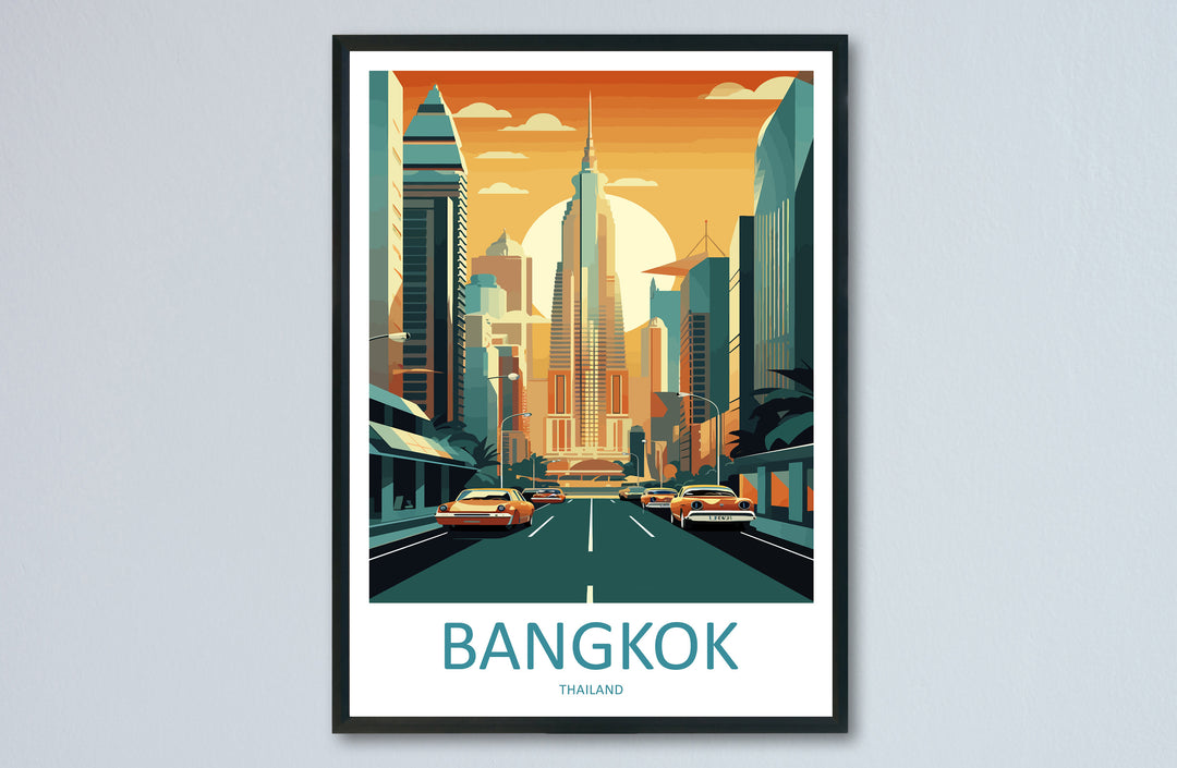 Bangkok Travel Print Wall Art Bangkok Wall Hanging Home Decor Bangkok Gift Art Lovers Wall Art Thailand Travel Print Gift Thai Travel Art
