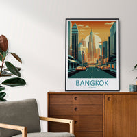 Bangkok Travel Print Wall Art Bangkok Wall Hanging Home Decor Bangkok Gift Art Lovers Wall Art Thailand Travel Print Gift Thai Travel Art