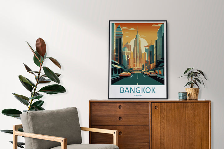 Bangkok Travel Print Wall Art Bangkok Wall Hanging Home Decor Bangkok Gift Art Lovers Wall Art Thailand Travel Print Gift Thai Travel Art