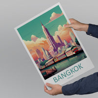 Bangkok Travel Print Wall Art Bangkok Wall Hanging Home Decor Bangkok Gift Art Lovers Wall Art Thailand Travel Print Gift Thai Travel Art