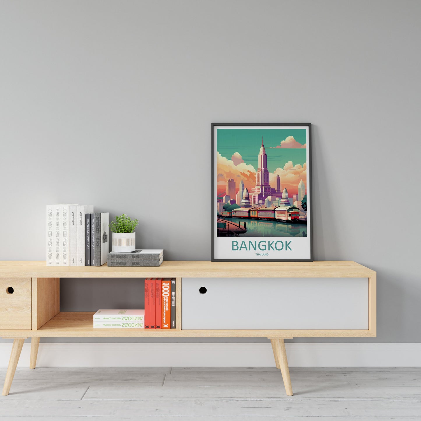 Bangkok Travel Print Wall Art Bangkok Wall Hanging Home Decor Bangkok Gift Art Lovers Wall Art Thailand Travel Print Gift Thai Travel Art