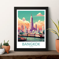 Bangkok Travel Print Wall Art Bangkok Wall Hanging Home Decor Bangkok Gift Art Lovers Wall Art Thailand Travel Print Gift Thai Travel Art