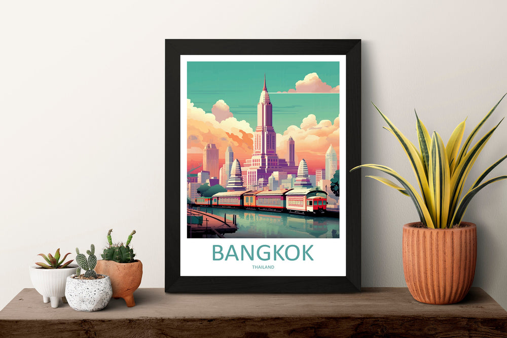 Bangkok Travel Print Wall Art Bangkok Wall Hanging Home Decor Bangkok Gift Art Lovers Wall Art Thailand Travel Print Gift Thai Travel Art