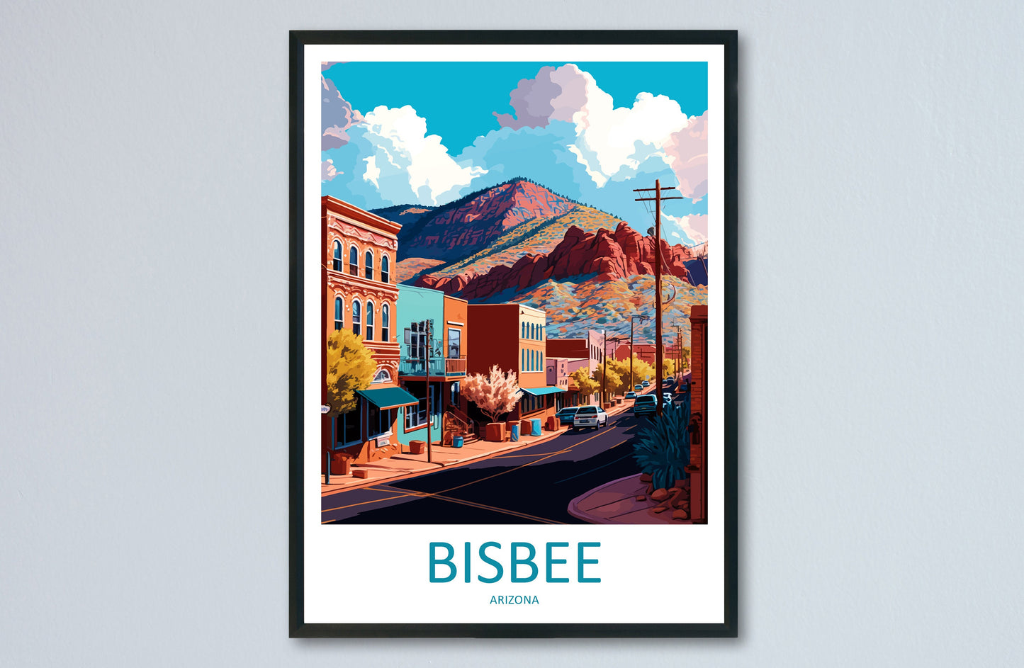 Bisbee Travel Print Wall Art Bisbee Lake Wall Hanging Home Décor Bisbee Lake Gift Art Lovers Arizona Art Lover Gift Arizona Print