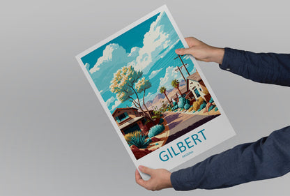 Gilbert Travel Print Wall Art Gilbert Wall Hanging Home Décor Gilbert Gift Art Lovers Arizona Art Lover Gift Arizona Travel Print