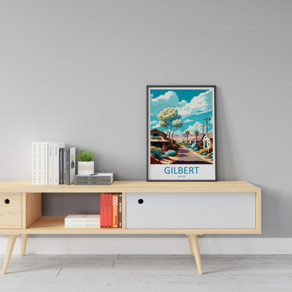 Gilbert Travel Print Wall Art Gilbert Wall Hanging Home Décor Gilbert Gift Art Lovers Arizona Art Lover Gift Arizona Travel Print