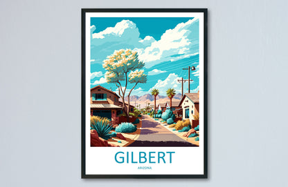 Gilbert Travel Print Wall Art Gilbert Wall Hanging Home Décor Gilbert Gift Art Lovers Arizona Art Lover Gift Arizona Travel Print