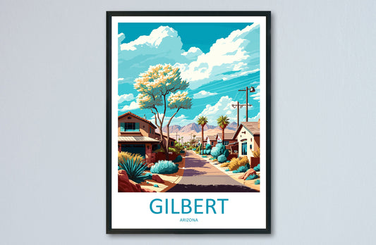 Gilbert Travel Print Wall Art Gilbert Wall Hanging Home Décor Gilbert Gift Art Lovers Arizona Art Lover Gift Arizona Travel Print