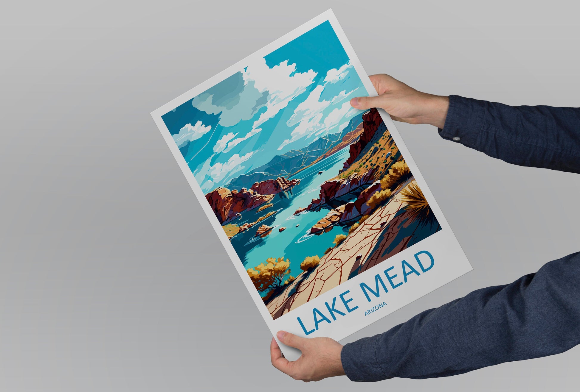 Lake Mead Travel Print Wall Art Lake Mead Wall Hanging Home Décor Lake Mead Gift Art Lovers Arizona Art Lover Gift Arizona Travel Poster